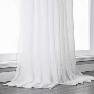 Rideau de fenêtre en tulle blanc pour salon rideau en tulle solide pour chambre à coucher rideaux en voile transparent rideau fenêtre criblage 210712