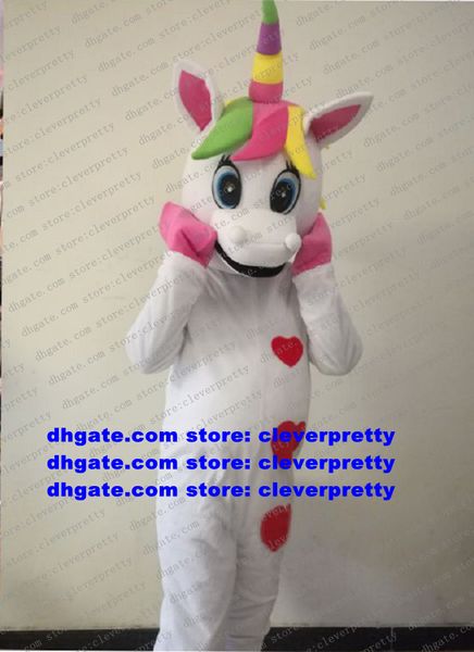 Unicornio blanco Arco Iris Pony caballo volador mascota disfraz adulto personaje de dibujos animados traje álbum de pintura del Día de Todos los Santos cx2051