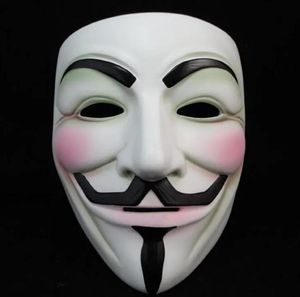 White V Mask Masquerade Mask Eyeliner Halloween Full Face Masks Party Props Vendetta Anonieme film Guy Groothandel