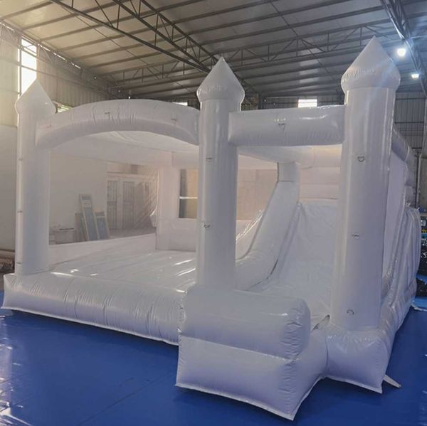 Casa de rebote de boda blanca, tobogán inflable de castillo hinchable, combo divertido comercial para niños con pozo de bolas para Baby Shower, cuatro tipos de estilo