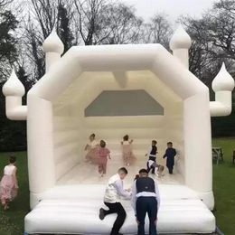 Wit bruiloft opblaasbaar springkasteel volledige PVC bounce huis jumper nieuw model 4m 5m springkussens springkastelen uitsmijter voor weddin304P