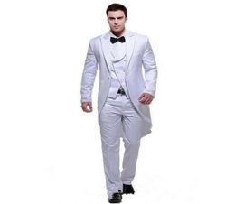 Mariage blanc Haycoats de haute qualité Smoothsmen Tuxedos Custom fait trois pièces PAPED MEN MEN SUIT JACKETPANTVESTTIE9245323