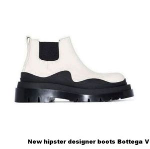 Blanc Femme Homme BOTTEGA bottes de luxe Tire Lean Cuir Chelsea Bottillons pour femmes Hommes Lug plate-forme chunky chaussures lady Knight bottes basses designer botte 35--45 AAFFFX