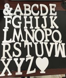 Lettre en bois blanc alphabet alphabet bricolage name personnalisée conception art artisanat debout coeur mariage décor3402917