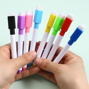 Whiteboard marker magnetische whiteboard pen droge wissen wissen witte bord markers magneet pennen ingebouwd in gum school schoolbenodigdheden sn766