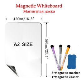 Whiteboards A2-formaat Whiteboard Magnetische zachte stickers Groot witbord Bericht Schrijven Tekening Kantoor School Koelkast Magneten Plan Week 230914