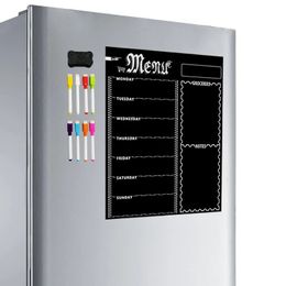 Whiteboards A3 Magnetisch whiteboardblad voor keukenkoelkast Multifunctionele koelkast Weekwitbord Kalender voor menuplanning met 8 pen 231009