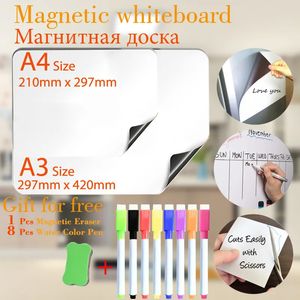 Whiteboards A3A4-formaat Magnetisch whiteboard Koelkaststickers Herbruikbaar prikbord Schema's Memorandum Aankondiging Bulletin 231009