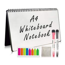 Whiteboards A4-formaat whiteboard notitieboekbord herbruikbaar notitieboekje Vergadernotitieboek Wit bord met pen Presentatiebenodigdheden 231007