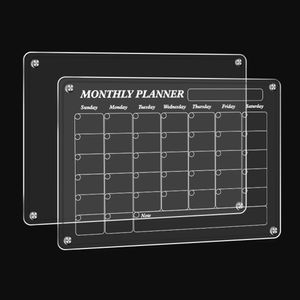 Whiteboards Clear Acrylic Magnetic Calendar Board Fridge Monthly Planner Reusable Memo Bulletin Blank-board Stationery Home Decora 230914