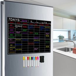 Pizarras magnéticas Juego de calendario 16x12 '' Pizarra blanca Planificador semanal Organizador A3 Pizarra blanca para refrigerador Cocina Hogar 230621