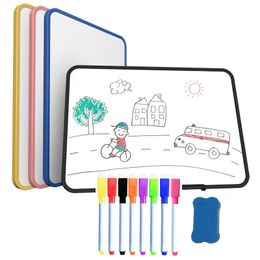 Pizarras blancas Pizarra blanca magnética de doble cara Tamaño A4 Tablón de anuncios borrable para notas Dibujo Graffiti Escritura Niños Oficina Útiles escolares 231007