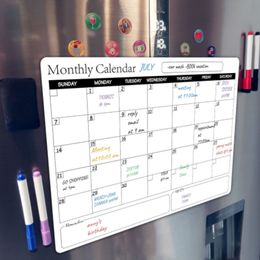 Pizarras blancas Planificador semanal mensual magnético Calendario Mesa Pizarra blanca Horarios Tablero de mensajes para refrigerador Color blanco 230412