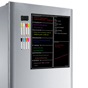 Tableaux blancs planificateur magnétique tableau cuisine réfrigérateur calendrier organisateur bloc-notes hebdomadaire réfrigérateur aimants 230412