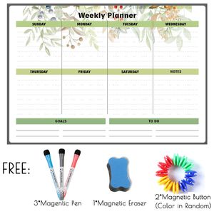 Whiteboards Magnetic Weekly Maandelijkse planner kalender Wisbaar Witbord voor keukenkeuken Koelkastmagneet Sticker Wall 230217