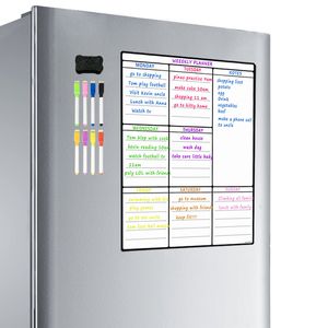 Whiteboards magnetisch whiteboard blad voor keuken koelkast multipurpose wekelijkse witte bord kalendermenu planning met 8 pen 230412