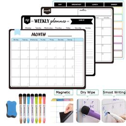 Whiteboards Magnetisch Whiteboard Wekelijks Maandelijks Planner Kalender Sadhu Board voor Note Koelkast Stickers Uitwisbaar Schoolbord voor Muur 230706