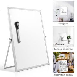 Whiteboards stobok magnetische bord dubbelzijdige persoonlijke bureaublad tafelblad witte planner herinnering met stand voor schoolkantoor 230412