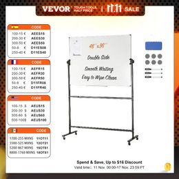 Tableau blanc magnétique roulant VEVOR tableau blanc mobile double face tableau blanc réglable réversible à 360 ° pour l'école 231118