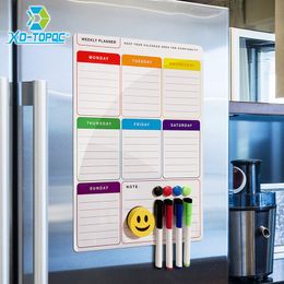 Whiteboards whiteboard planner A3 magnetisch wit bord voor noten droog wissen wekelijkse plan koelkast magneet flexibele tekenbericht 230217