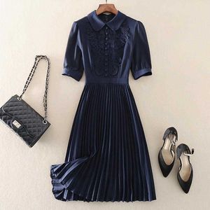 Vestidos informales de Whitedress Vintage Vintage Bordado Plisado Mujeres Summer elegante Sweet Sweet Short Midi Party Vestido elegante Dre 9927 Dre 9927