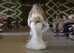 Voile De mariage cathédrale WhiteIvory avec peigne 3M De Long dentelle mantille voile De mariée accessoires avec fleurs Veu De Noiva6426289