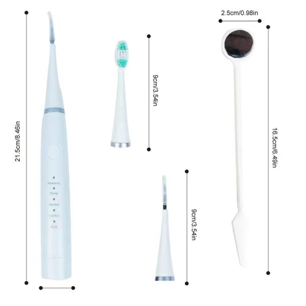 Whitening 2 en 1 USB Sonic Electric Brosse de dents Cleaner Instrument Whitening Instrument étanche Dispositif de charge rapide pour la brosse dentaire Nettoyer