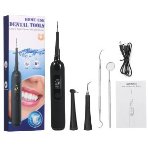 Whitening Electric Calculus Remover Dentor Cleaner Tartar Remover with LED Light Dents Nettaiteur Kit avec sonde Miroir oral Miroir USB D des dents