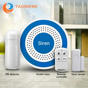 Whitening Wireless Flash Strobe Sirren 433MHz WiFi Sound and Flash Strobe Capteur USB Power For Home Falling Alarm System