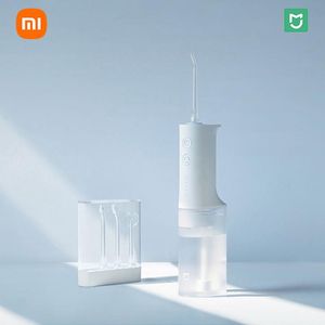 Blanqueamiento Xiaomi Mijia Irrigador bucal Chorro de agua dental 200 ml 4 modelos USB Recargable Blanqueamiento dental Flosser de agua Limpiador de dientes + 4 Jet