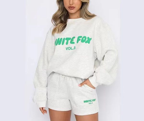 Whites Fox Tracksuit Womens Whiter Foxx T-shirt Designer Brand Fashion Sports and Leisure Set Fox Sweat-shirt Sweat Sweet Shorts Tees A1