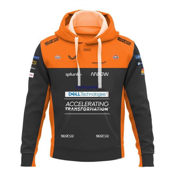 Whiu 2023 Mode F1 Vestes à capuche pour hommes Sweat-shirt Formule 1 Team Mclaren Car Racing 3D Imprimer Gulf Femmes Zipper Enfants Spring Coat Q7zc