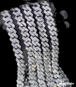 Who 14 mm Prong Miami Cuban Link Chain 16inch 18inch 20inch 22inch 24inch 26inch 28inch 30inch Iced Out Rinestone Gold Silver Men 5883770