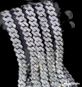 WHO 14 mm Prong Miami Cuban Link Chain 16inch 18inch 20inch 22inch 24inch 26inch 28inch 30 inch Iced Out Rhinestone Gold Silver Men 9187928