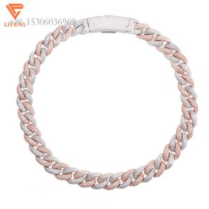 Bijoux en gros Sier exquis plaqué or Rose Bling Infinity Moissanite collier de charnière pour les femmes