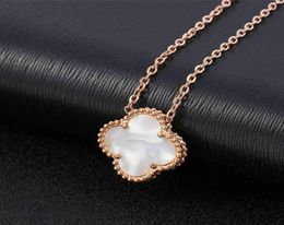 Wholale Ladi Clover Shell Pendse Stainls Steel 18K Rose Gold Women Collar7929091
