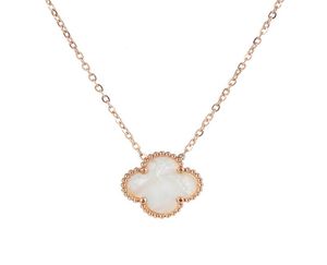 Wholale Ladi Clover Shell Hanger Stainls Steel 18K Rose Gold Women Necklace2875151