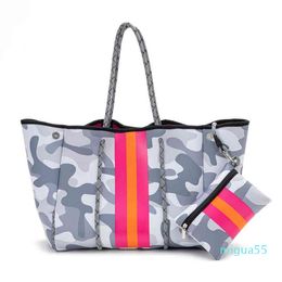 Wholale geperforeerde neopreen waterdichte mode strand tas camouflage handtas