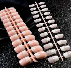 Hele 10 sets naakt natuurlijke roze Franse nep nagels volledige cover manicure nagel tips faux ongle valse nagel voor kantoor of salon7782091