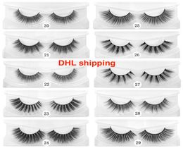 Ensemble de 10 styles de cils 3d en vison naturel, faux cils de maquillage, 80 paires, DHL7839264