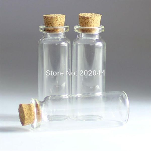 Whole- 100 15 ml Mason Jar Botellas de vidrio Frascos Frascos con tapón de corcho Decorativo con corcho Tiny Mini Botella de líquido suministro de cocina 207W