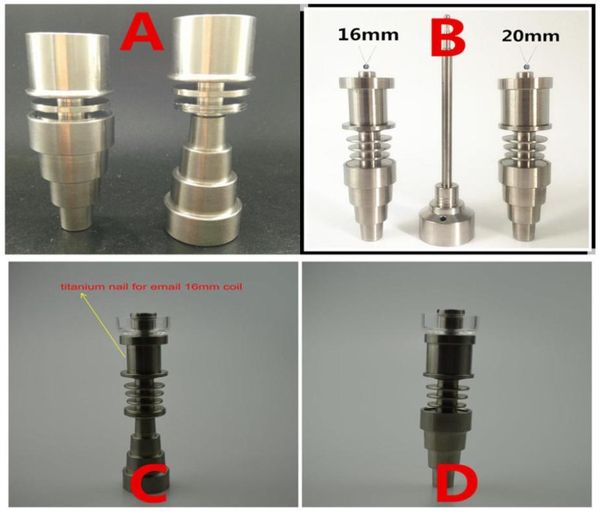 ENail en titane 100 GR2 entier, 16mm 20mm, bobine de chauffage adaptée, sans dôme, Nail1675360