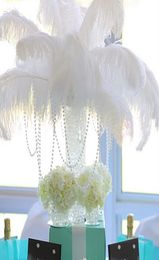 Todo 100 Uds. Plumas de avestruz blancas puras de 1618 pulgadas para centro de mesa de boda decoración de disfraces suministro 1534055