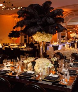 Hele 100 stks 1820 inch zwarte struisvogelveren pluimen voor bruiloft middelpunt decor feesttafel decor7395721