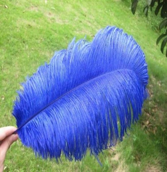 Todo 100 unidades, lote de plumas de avestruz azul real de 1416 pulgadas para centros de mesa de boda, centro de mesa de plumas, decoración de boda 9333930