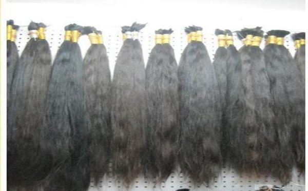 100gpack 300glot Hair raide cru100 Balques de cheveux humains vierges non traitées cheveux brésiliens alignés pour la cuticule pour Braidin1696388