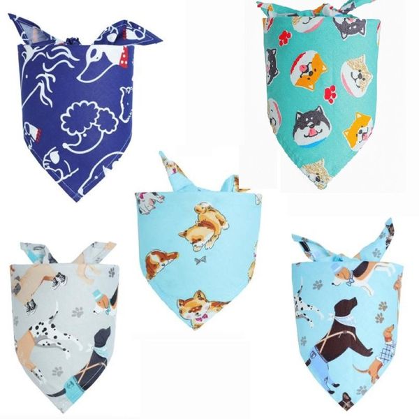 Entier 100 pcs lot vêtements pour chiens fabrication spéciale chien chiot bandanas collier écharpe noeud papillon coton fournitures pour animaux de compagnie Y81012696