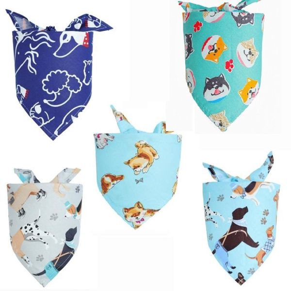 Entier 100pcs / lot vêtements pour chiens fabrication spéciale chien chiot bandanas collier écharpe noeud papillon coton fournitures pour animaux de compagnie Y8101239h