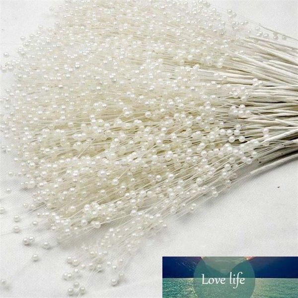 Whole-100PCS Le Spray De Perles Fil Tiges Accessoires De Décoration De Cheveux De Mariée Bouquet De Mariage Charmes Fleur Artificielle A300e