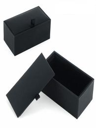 Entier 100 pcslot noir bouton de manchette boîte bouton de manchette cadeau étui support bijoux emballage boîtes organisateur noir DHL 5005278